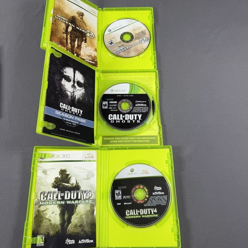 Call of Duty Xbox 360 Lot Of 3 Games Modern Warfare 2 Modern Warfare 4 COD Ghost